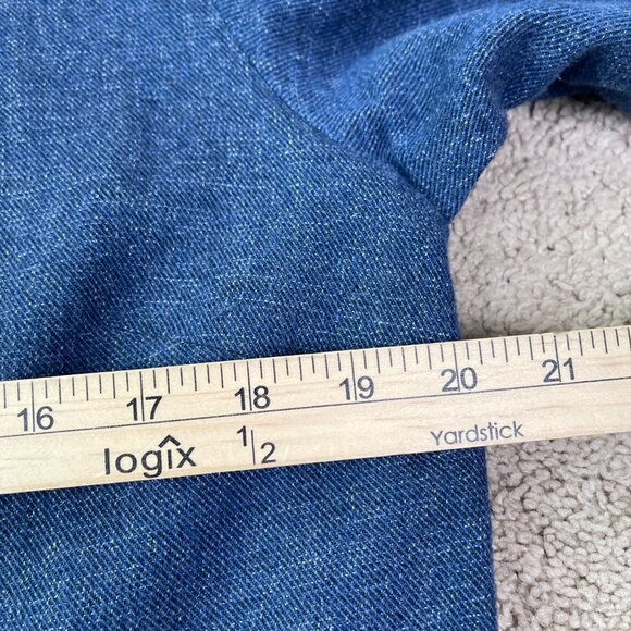J Jill Blazer Womens S Blue Chambray Open Front Longline Jacket Artsy Oversized - Picture 9 of 10